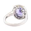 Image 3 : 4.46 ctw Tanzanite and Diamond Ring - Platinum