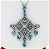 Image 2 : Tiffany & Co. Jazz Platinum 7.20 ctw Round Aquamarine Diamond Chandelier Necklac