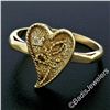 Image 2 : Vintage 14kt Yellow Gold Twisted Wire Heart Ring w/ Single Cut Diamond