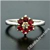 Image 2 : 14kt Two Tone Gold 1.05 ctw Round Brilliant Ruby & Diamond Flower Cluster Ring