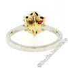 Image 8 : 14kt Two Tone Gold 1.05 ctw Round Brilliant Ruby & Diamond Flower Cluster Ring