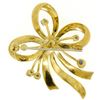 Image 3 : 18k Yellow Gold Multi Ribbon Sapphire and Pearl Elegant Pin Brooch