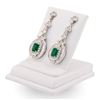 Image 3 : 2.25 ctw Emerald and 2.55 ctw Diamond 14K White Gold Earrings