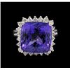 Image 2 : 14KT White Gold 12.95 ctw GIA Certified Tanzanite and Diamond Ring