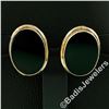 Image 2 : Vintage 14kt Yellow Gold Bezel Set Oval Black Onyx Button Screw-On Earrings