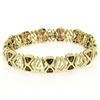 Vintage 14kt Yellow Gold 3.12 ctw Trillion Garnet Wide Tennis Bracelet