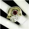 Image 8 : 18kt Yellow Gold and Sterling Silver 2.73 ctw Garnet and Diamond Cocktail Ring