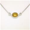 Image 5 : 18K White Gold 18" 1.25 ctw GIA Yellow Sapphire & Diamond Pendant Necklace