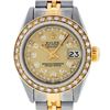 Image 2 : Rolex Ladies 2 Tone Champagne String Diamond Datejust Wristwatch