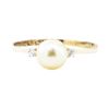 Image 2 : 0.04 ctw Diamond and Pearl Ring - 10KT Yellow Gold