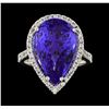 Image 2 : GIA Cert 14.31 ctw Tanzanite and Diamond Ring - 14KT White Gold
