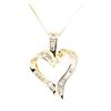 Image 2 : 0.50 ctw Diamond Heart Shaped Pendant with Chain - 14KT Yellow Gold