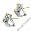 Image 3 : Judith Ripka Sterling Silver and 18kt Yellow Gold Prasiolite and Diamond Earring