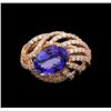 Image 2 : 14KT Rose Gold 3.37 ctw Tanzanite and Diamond Ring