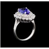 Image 4 : 3.33 ctw Tanzanite and Diamond Ring - 14KT White Gold