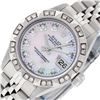 Image 2 : Rolex Ladies Stainless Steel Pink MOP Pyramid Diamond Datejust Wristwatch 26MM