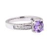 Image 1 : 1.61 ctw Tanzanite And Diamond Ring - 14KT White Gold