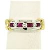 Image 1 : 14K White & Yellow Gold 0.47 ctw Top Quality Diamond & Ruby Channel Set Band Rin