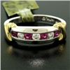 Image 6 : 14K White & Yellow Gold 0.47 ctw Top Quality Diamond & Ruby Channel Set Band Rin