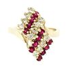 Image 1 : Estate 14kt Yellow Gold 1.44 ctw Diamond & Ruby Cocktail Ring