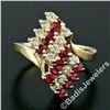 Image 2 : Estate 14kt Yellow Gold 1.44 ctw Diamond & Ruby Cocktail Ring