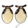 Image 1 : Vintage Sterling Silver Julia Booth Ribbon and Oval White Bone Button Earrings