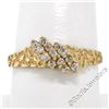 Image 1 : 14kt Yellow Gold 0.30 ctw Round Brilliant Diamond Nugget Texture Band Ring