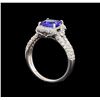 Image 4 : 14KT White Gold 1.44 ctw Tanzanite and Diamond Ring