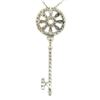 Image 7 : 14K White Gold .45 ctw Round Brilliant Diamond Wheel Key Pendant & 16" Chain