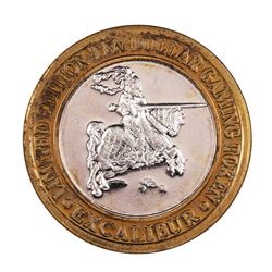 .999 Silver Excalibur Las Vegas Nevada $10 Casino Limited Edition Gaming Token