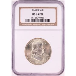 1948-D Franklin Half Dollar Coin NGC MS63FBL
