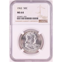 1962-D Franklin Half Dollar Coin NGC MS64