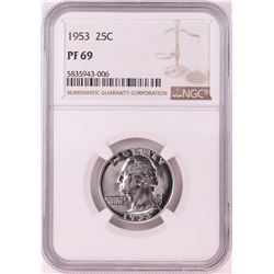 1953 Proof Washington Quarter Coin NGC PF69