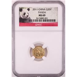 2011 China 20 Yuan Panda Gold Coin NGC MS69