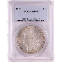 1889 $1 Morgan Silver Dollar Coin PCGS MS63