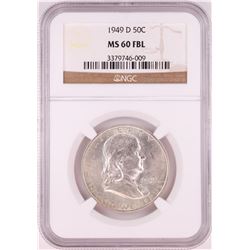 1949-D Franklin Half Dollar Coin NGC MS60FBL