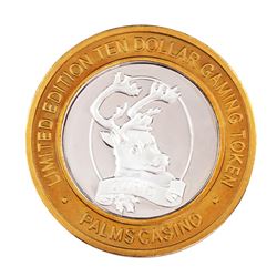 .999 Silver Palms Casino Las Vegas Nevada $10 Limited Edition Gaming Token