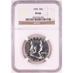 1959 Proof Franklin Half Dollar Coin NGC PF66