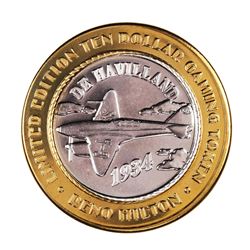 .999 Silver Reno Hilton Nevada $10 Casino Limited Edition Gaming Token