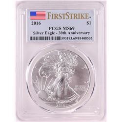 2016 $1 American Silver Eagle Coin PCGS MS69 First Strike