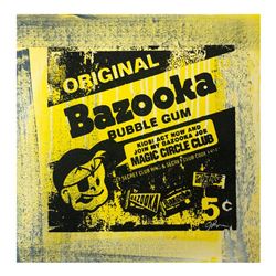 Gail Rodgers "Bazooka Joe" Original Painting on Silkscreen Canvas