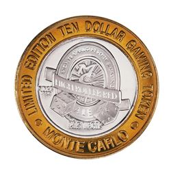 .999 Fine Silver Monte Carlo Las Vegas, Nevada $10 Limited Edition Gaming Token