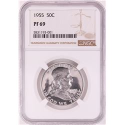 1955 Proof Franklin Half Dollar Coin NGC PF69