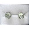Image 1 : New 3.5 CT Green Amethyst & Diamond Earrings