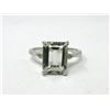 Image 1 : Sterling Silver Green Amethyst & Diamond Ring