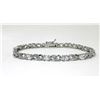 Image 1 : 6.84 CTW White Topaz & Diamond Tennis Bracelet