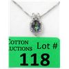 Image 1 : Sterling Silver Mystic Topaz & Diamond Pendant