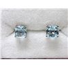 Image 1 : New Sterling Silver Square Cut Blue Topaz Earrings