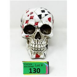 New Poker Card Skull -  4  x 6  x 5  tall