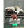 Image 1 : 6 Carved Soapstone and Stone Bear Sculptures